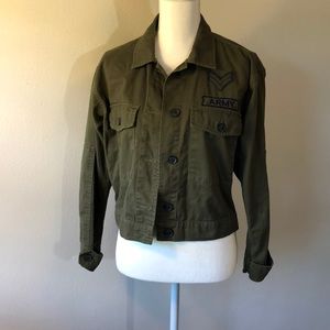 Forever 21 Cropped Army Jacket - S